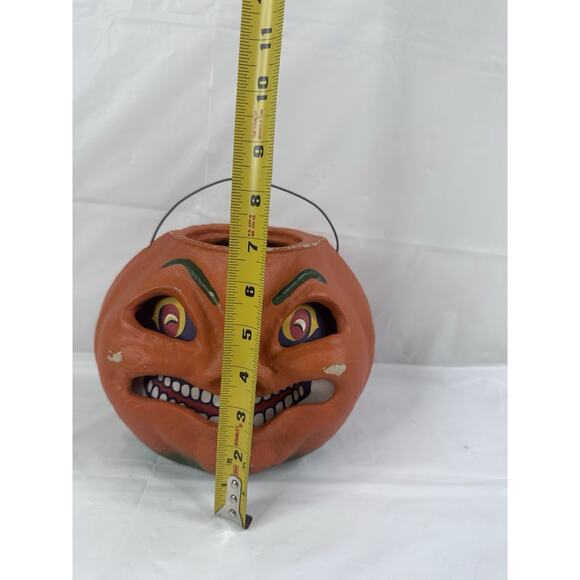 Halloween Folk Art Primitive Paper Mache Jack O Lantern Seasons Gone By - Picture 9 of 10